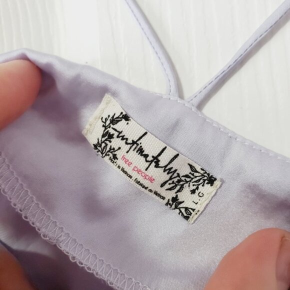 Free People Satin Y2K Romantic Fairy Lavender Camisole Top L - Picture 3 of 5